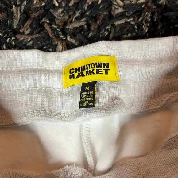 Chinatown Market Gray Sweatpants Checkered Patch Mens Sz M New - Picture 4 of 4